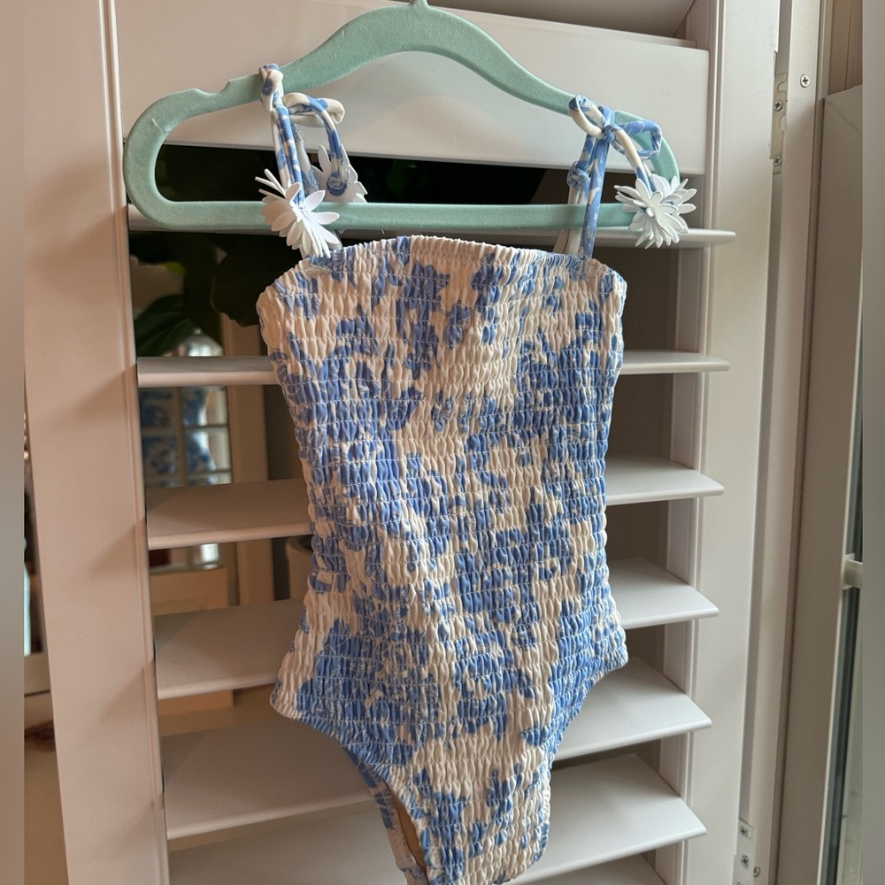 Shade Critters Blue Daisy Toddler Bathing Suit - Size 18-24 Months